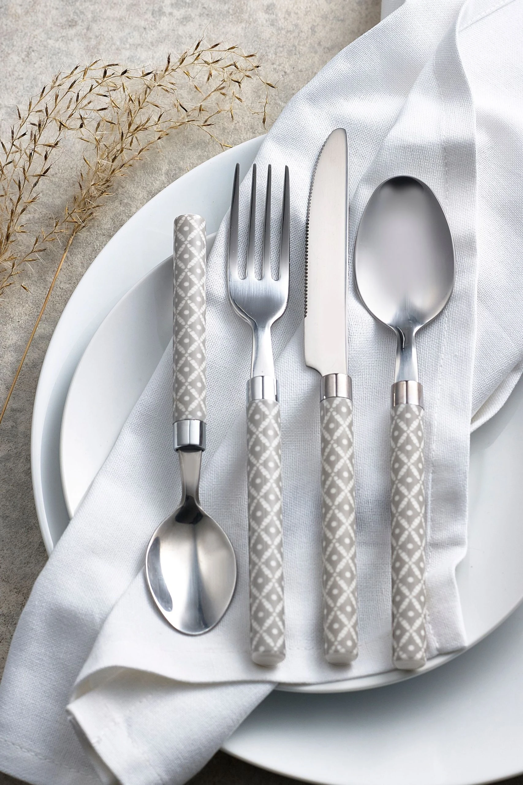 Next Geo Stainless Steel Cutlery Set 4 Next Geo Stainless Steel Cutlery Set - Image 2
