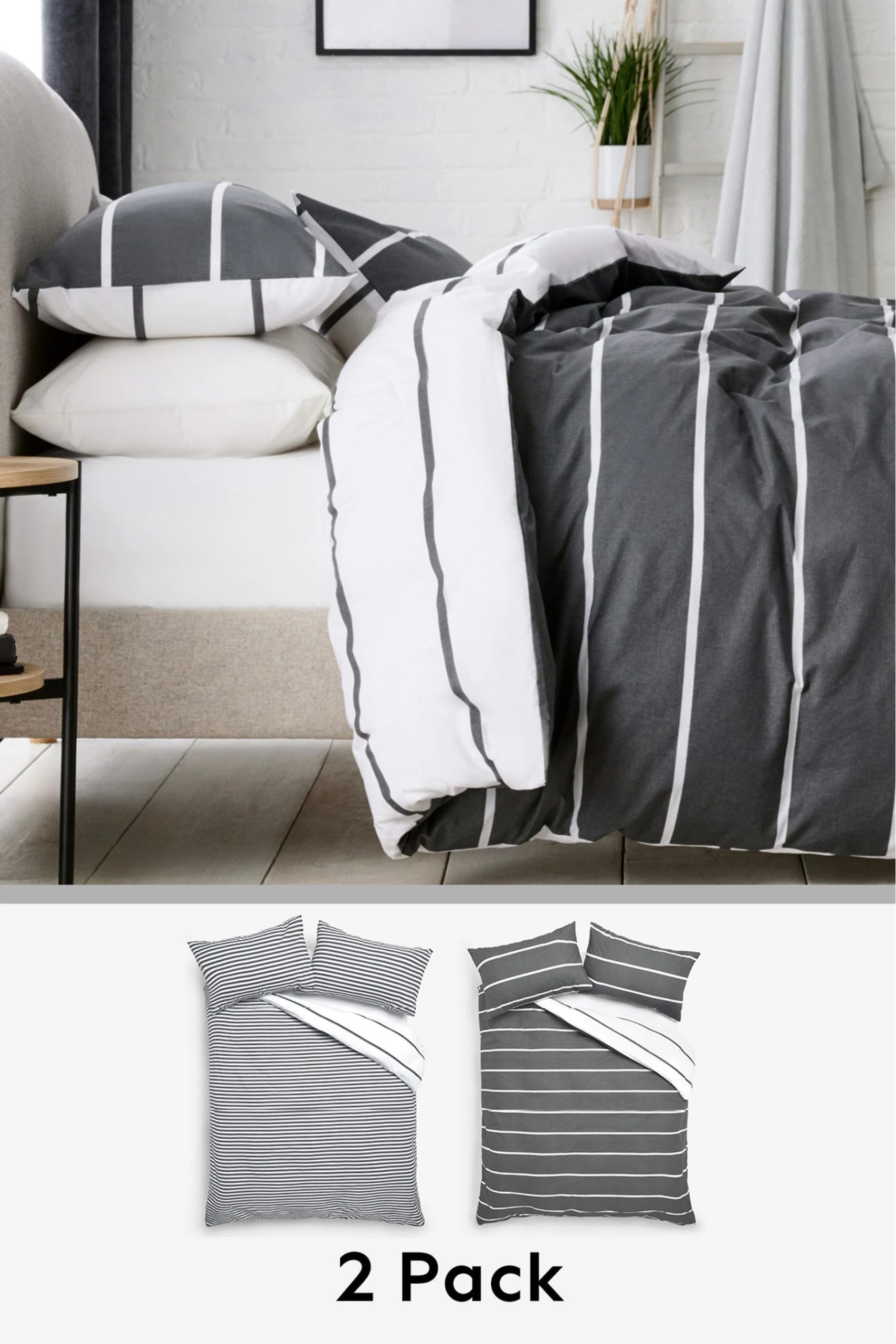 Next 2 Pack Reversible Duvet Cover And Pillowcase Set 3 Next 2 Pack Reversible Duvet Cover And Pillowcase Set