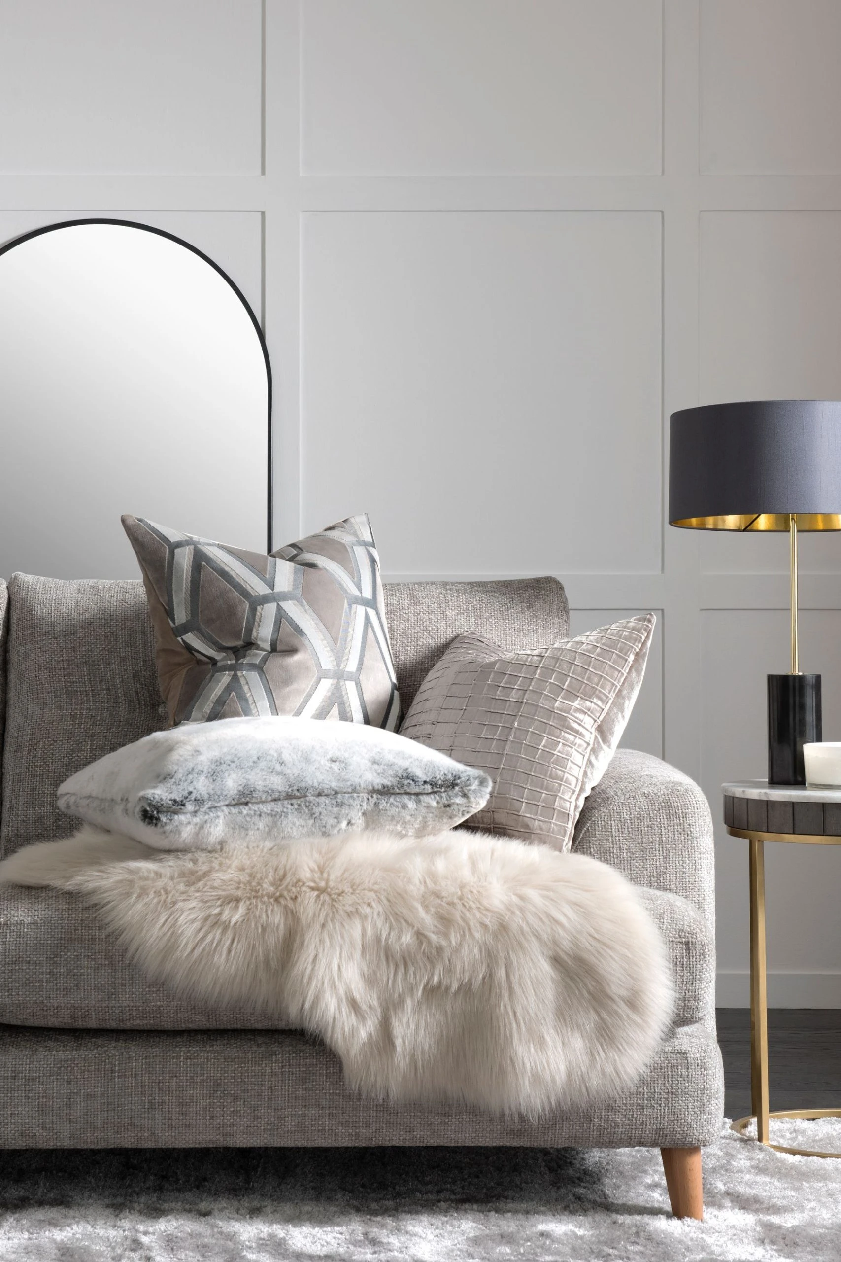 Next Collection Luxe Geometric Velvet Cushion - Image 2