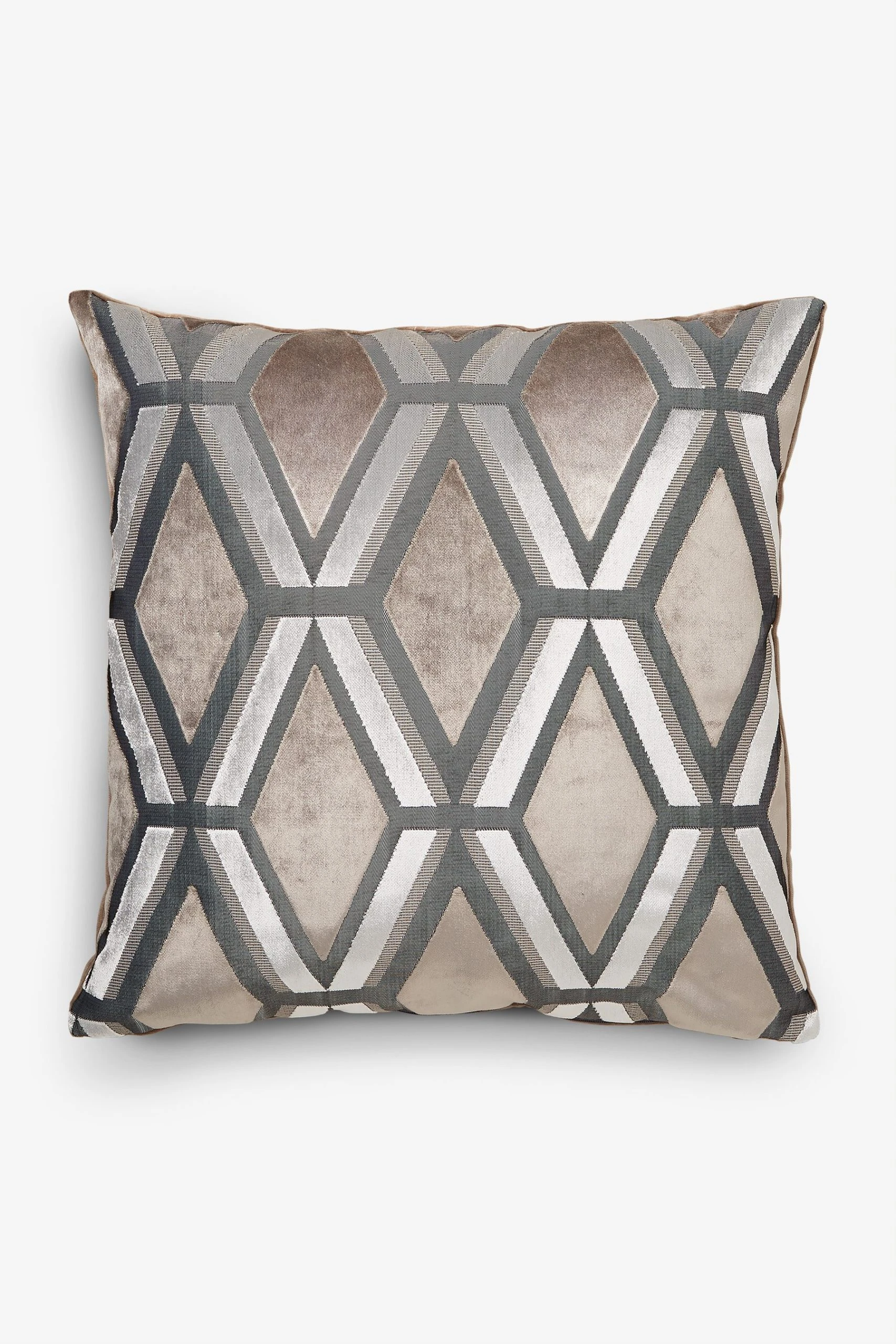 Next Collection Luxe Geometric Velvet Cushion - Image 4