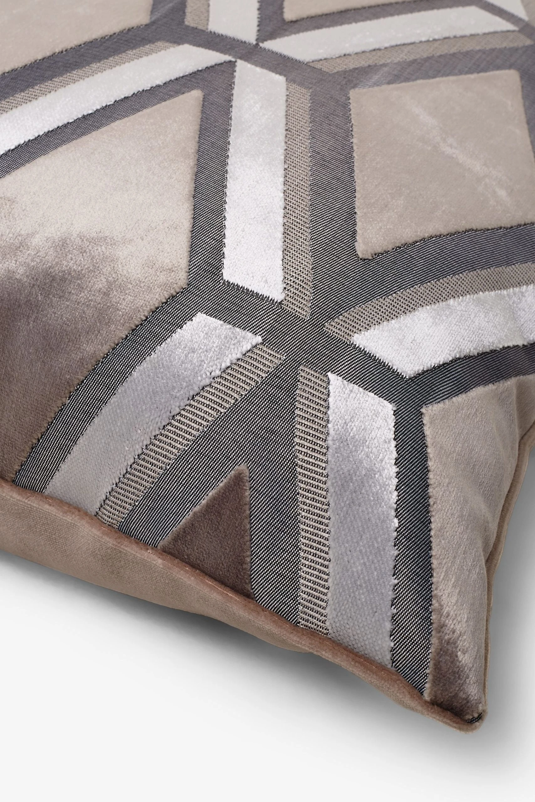 Next Collection Luxe Geometric Velvet Cushion - Image 6