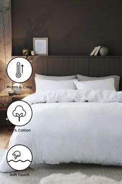 Next 100% Cotton Supersoft Brushed Duvet Cover And Pillowcase Set