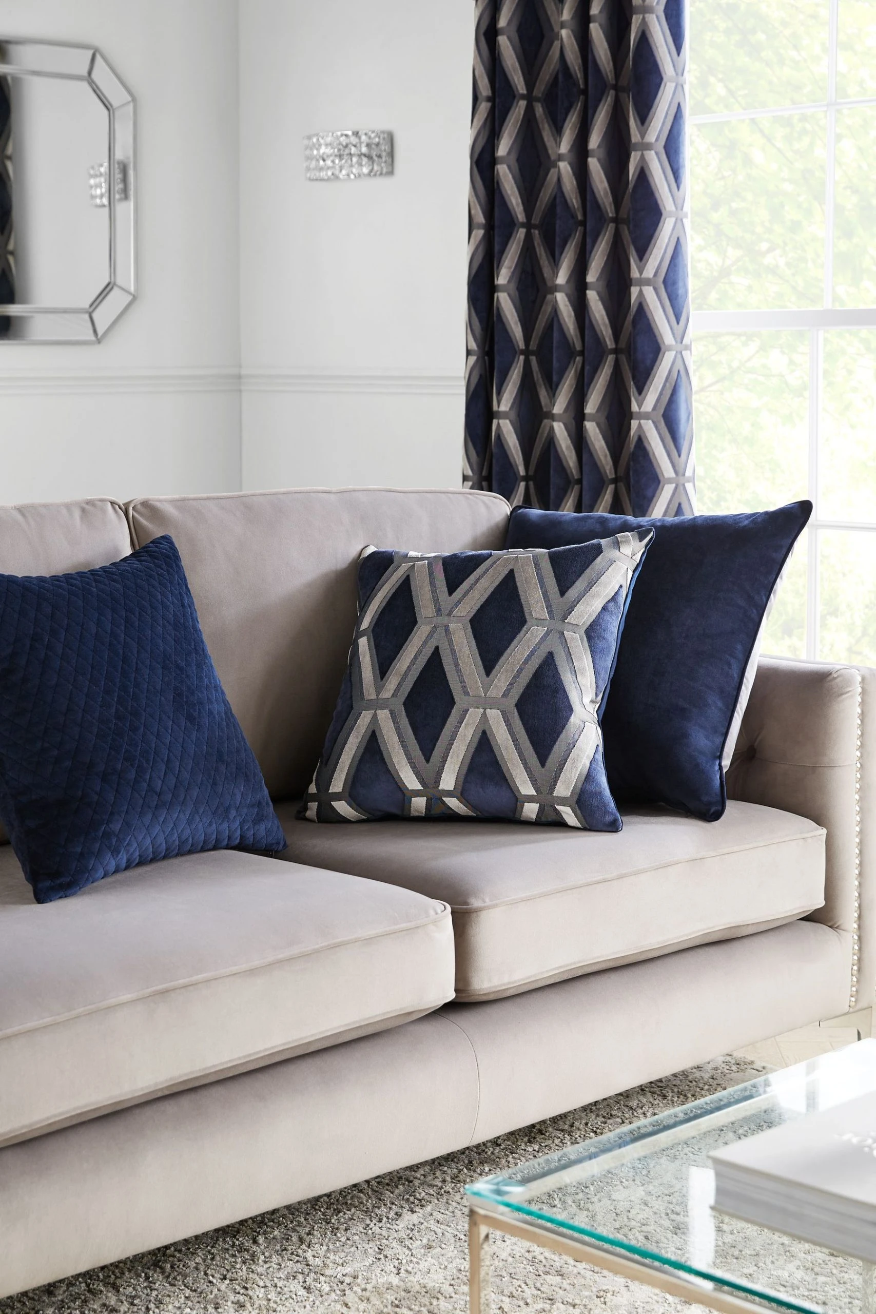 Next Velvet Quilted Hamilton Cushion 4 Next Velvet Quilted Hamilton Cushion - Image 2