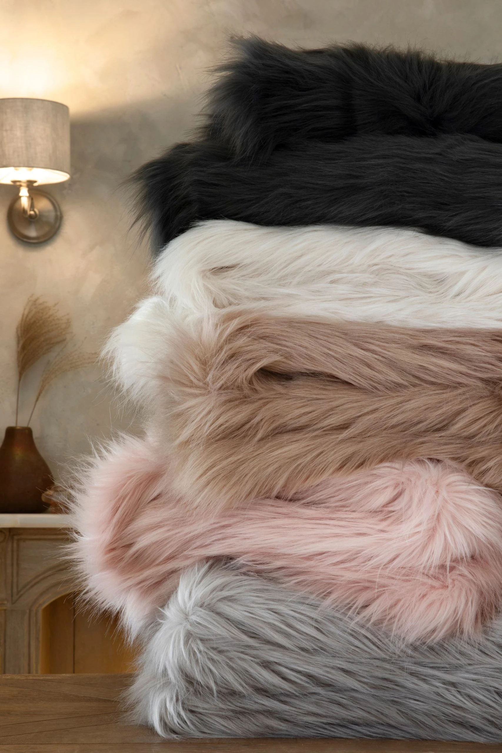 Next Long Faux Fur Throw - Image 3