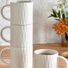 Next Set Of 4 Embossed Stacking Mugs 2 Next Set Of 4 Embossed Stacking Mugs -Next shop A19 326ss