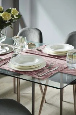 Catherine Lansfield Set Of 2 Crushed Velvet Placemats