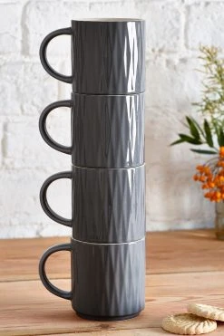 Alternative view of Next Set Of 4 Embossed Stacking Mugs
