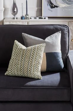 Next Cut Velvet Multi Stripe Cushion