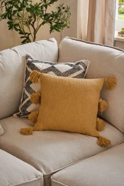Next Textured Tassel Cushions