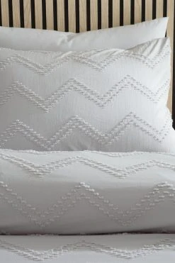 Alternative view of Catherine Lansfield Chevron Clipped Jacquard Duvet Cover And Pillowcase Set