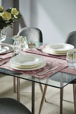 Catherine Lansfield 4 Pack Crushed Velvet Placemats