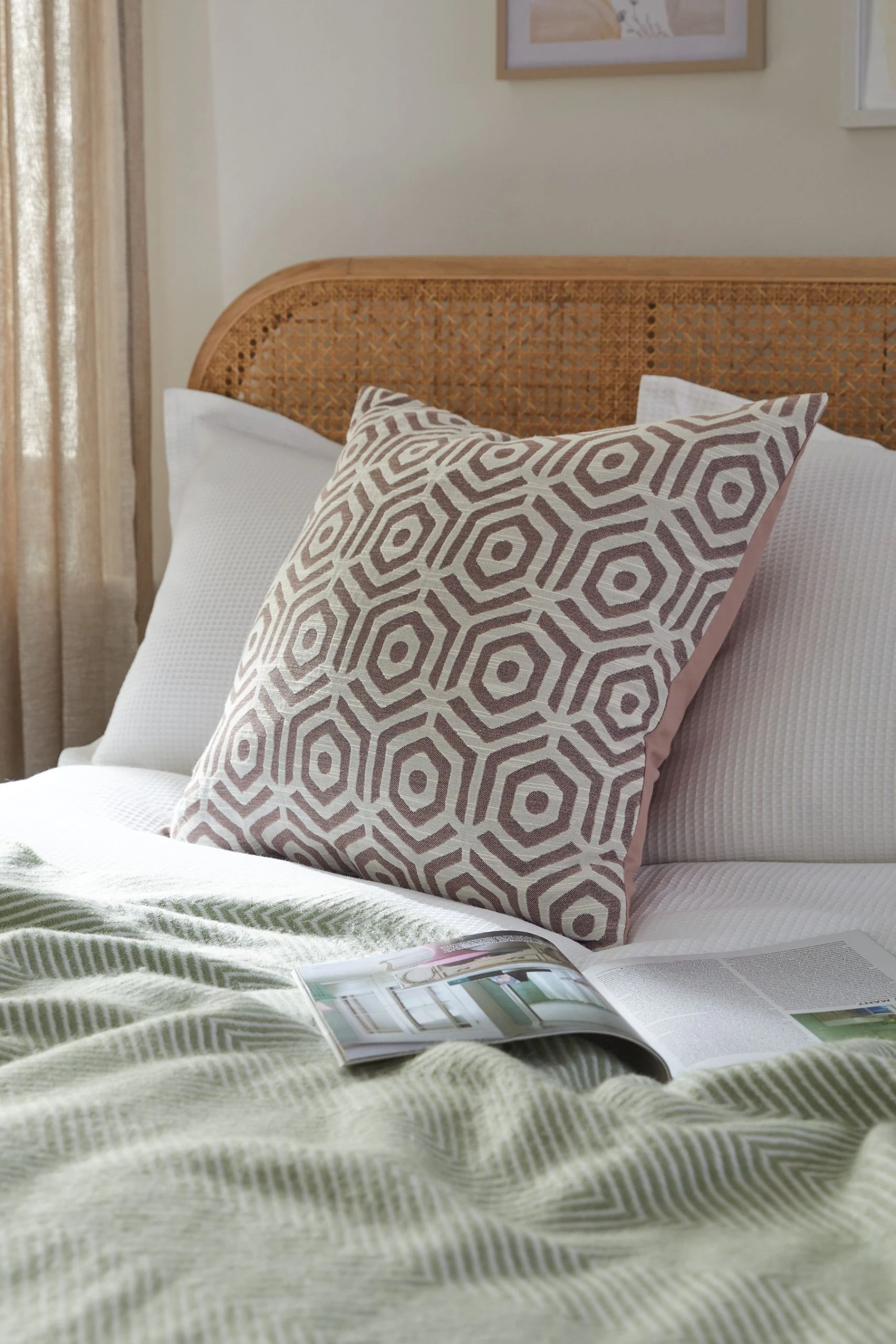 Next Textured Hoxton Large Geometric Cushion 3 Next Textured Hoxton Large Geometric Cushion