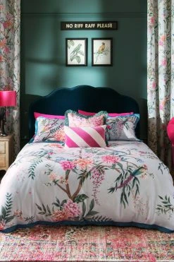 Next Oriental Floral 100% Cotton Sateen 200 Thread Count Duvet Cover And Pillowcase Set