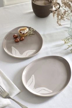 Next Taupe Bunny Rabbit Set Of 2 Side Plates