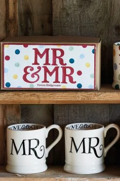 Emma Bridgewater Set Of 2 Black Toast Mr And Mr Mugs