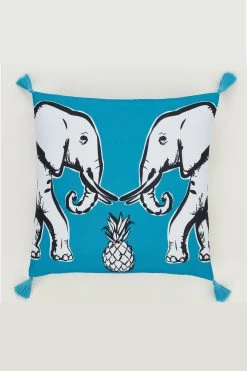 Pineapple Elephant Tembo Tassel Cushion -Next shop T22027s3