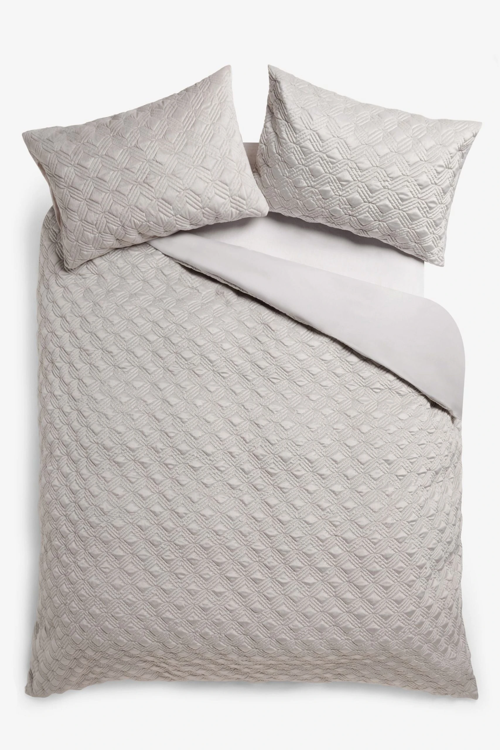 Next Luxe Velvet Geo Duvet Cover And Pillowcase Set 5 Next Luxe Velvet Geo Duvet Cover And Pillowcase Set - Image 3