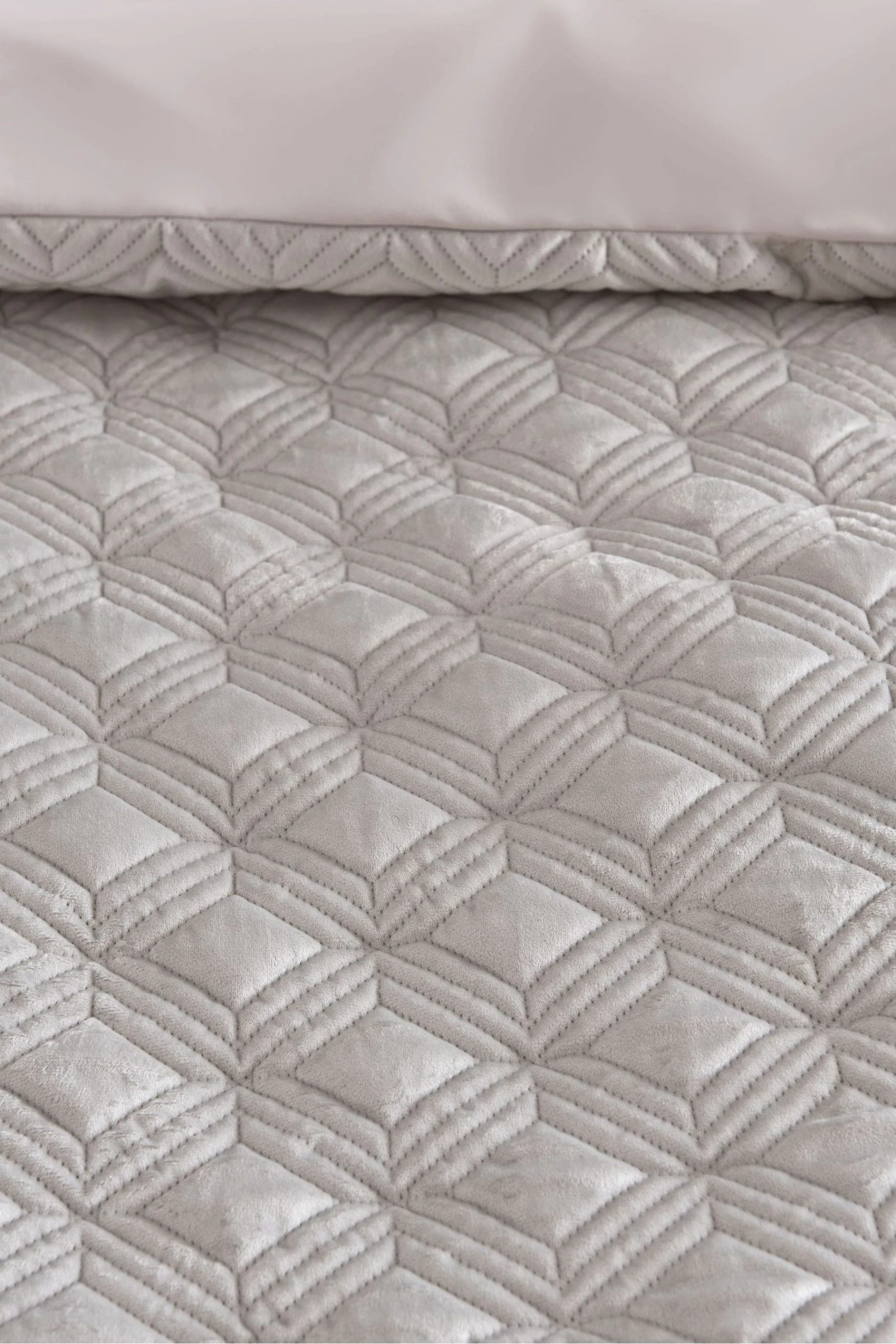 Next Luxe Velvet Geo Duvet Cover And Pillowcase Set 6 Next Luxe Velvet Geo Duvet Cover And Pillowcase Set - Image 4