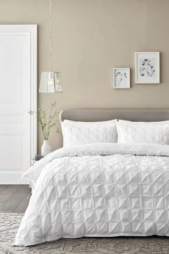 Next Textured Pleats Duvet Cover And Pillowcase Set