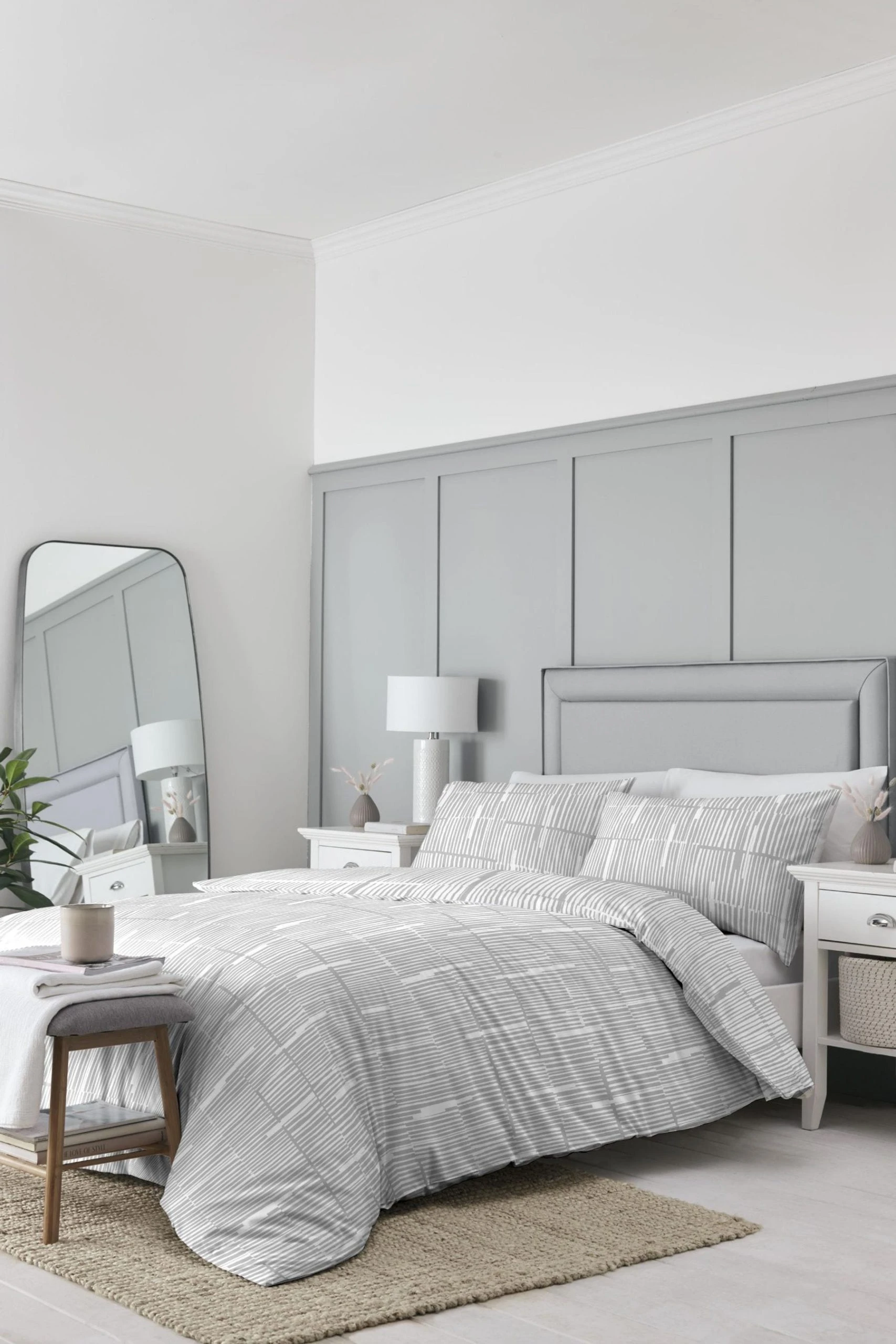 Drift Home Linear Duvet Cover And Pillowcase Set