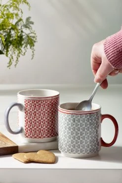 Next Set Of 2 Love Heart Mugs
