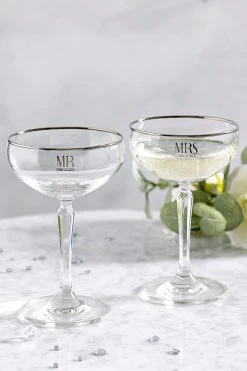 Next Set Of 2 Mr And Mrs Champagne Coupes